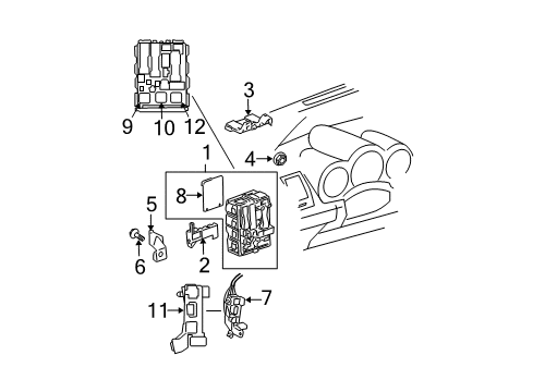 2005 Scion tC Cover, Junction Block Lower Diagram for 82674-21030