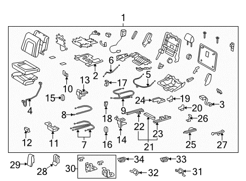 2009 Toyota Land Cruiser Cable Assy, Reclining Adjusting, RH Diagram for 72570-60010