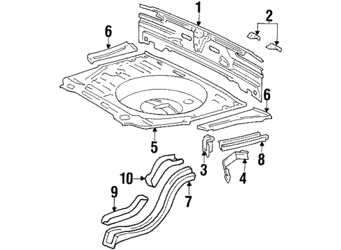 1989 Toyota Supra Pan, Rear Floor Diagram for 58311-14171