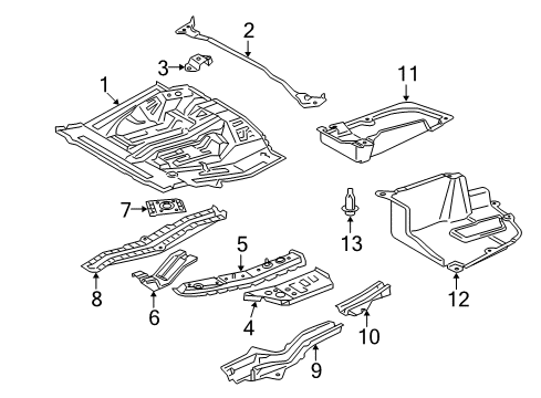 2008 Toyota Highlander Rear Body - Floor & Rails Diagram 2 - Thumbnail