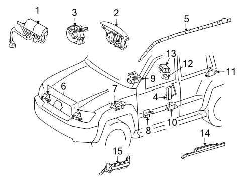 2008 Toyota Land Cruiser Sensor, Air Bag, Rear RH Diagram for 89833-60040