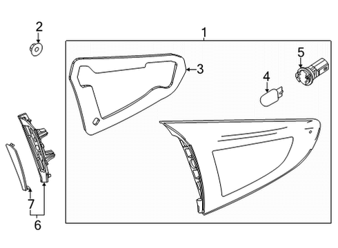 2020 Toyota Yaris Backup Lamp Assembly Gasket, Driver Side Diagram for 81594-WB002