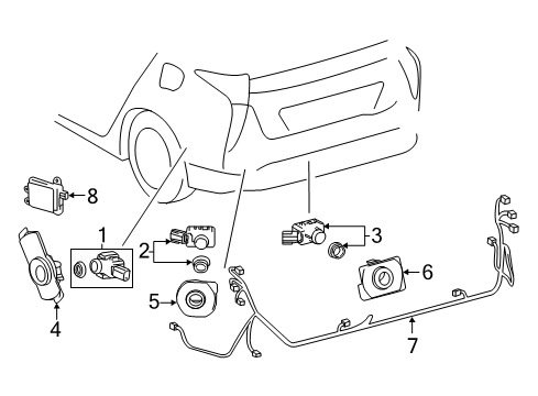 2019 Toyota Prius Prime Electrical Components - Rear Bumper Diagram