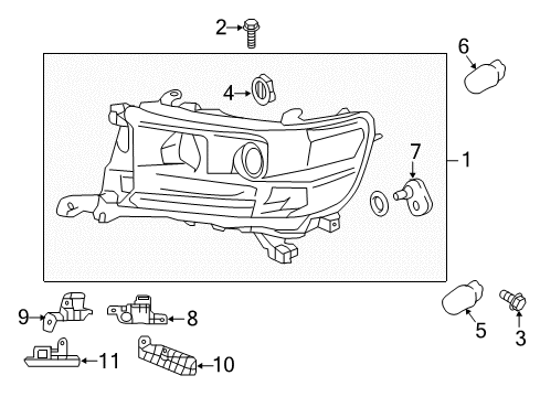 2018 Toyota Land Cruiser Bulbs Diagram 1 - Thumbnail