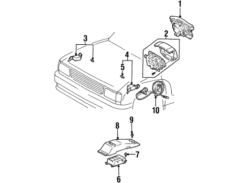 1994 Toyota T100 Pad Assembly, Steering W Diagram for 45130-34031-B2