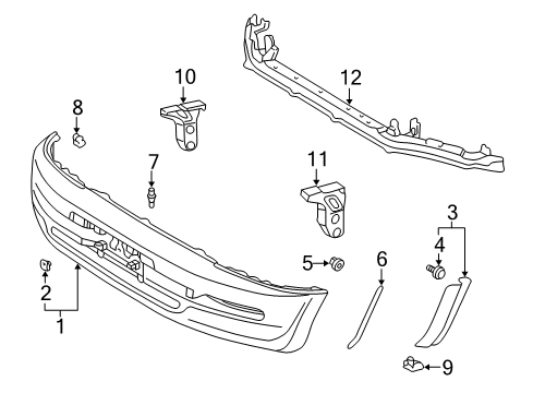 1997 Toyota RAV4 Cover, Front Bumper Diagram for 52119-42998