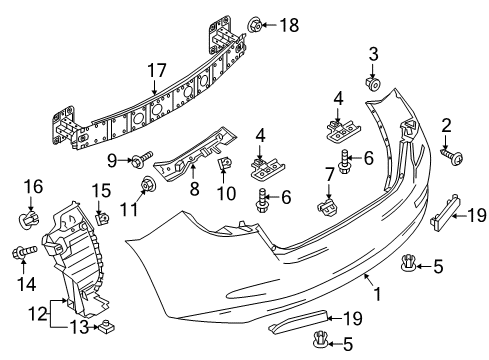 2017 Toyota Yaris iA Rear Bumper Diagram