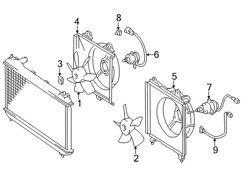 2000 Toyota Camry Cooling System, Radiator, Water Pump, Cooling Fan Diagram 2 - Thumbnail