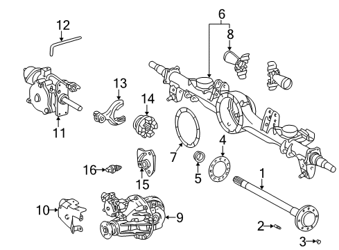 2000 Toyota Land Cruiser Axle & Differential - Rear Diagram