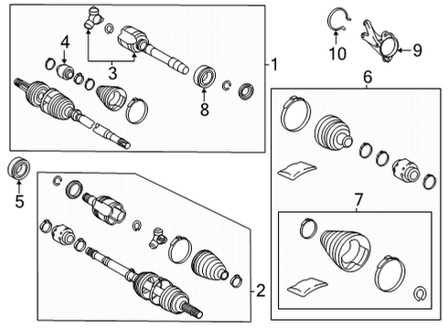 2022 Toyota Highlander Drive Axles - Front Diagram 1 - Thumbnail