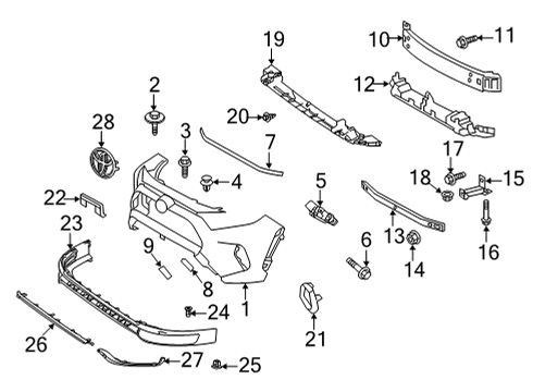 2021 Toyota RAV4 Prime Bumper & Components - Front Diagram