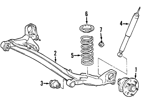 1999 Toyota Sienna Rear Axle, Suspension Components Diagram