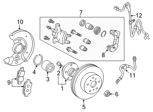 2014 Toyota Yaris Front Disc Diagram for 43512-52130