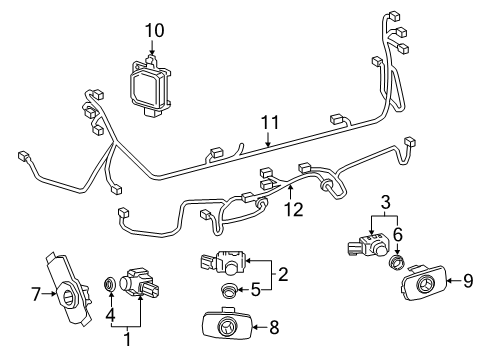 2019 Toyota Prius RETAINER Ultrasonic Diagram for 89348-47100-D4