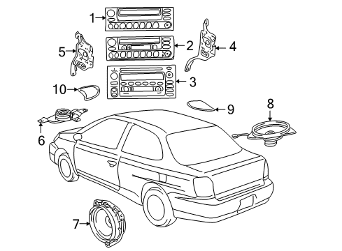 2002 Toyota Echo Receiver Assembly, Radio Diagram for 86120-2B680