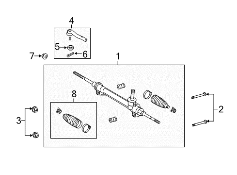 2015 Toyota Sienna Steering Gear Assembly Diagram for 45510-08010