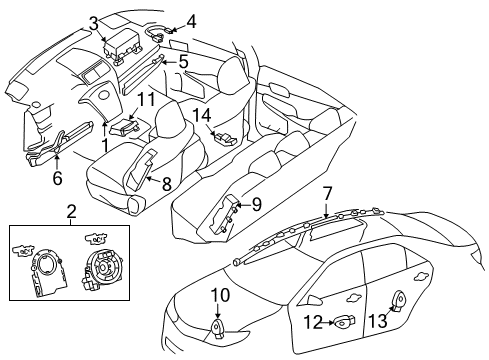 2014 Toyota Camry Air Bag Components Diagram