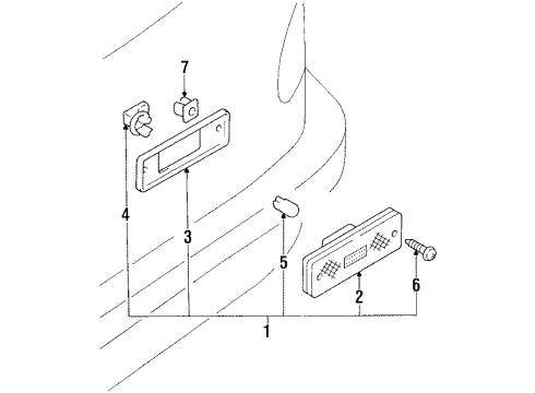 1990 Toyota Corolla Gasket, Rear Side Marker Lamp Lens Diagram for 81752-12130