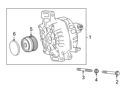 2020 Toyota RAV4 Alternator Assembly W/Regulator Diagram for 27060-25030