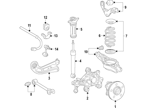 2021 Toyota Corolla Member Sub-Assembly, Rr Diagram for 51206-02060