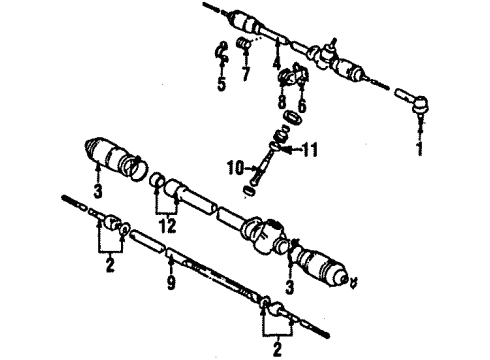 1988 Toyota MR2 Steering Column & Wheel, Steering Gear & Linkage Diagram 3 - Thumbnail