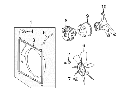 2011 Toyota Tundra Cooling System, Radiator, Water Pump, Cooling Fan Diagram 1 - Thumbnail