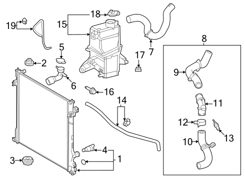 2024 Toyota Grand Highlander Radiator & Components Diagram 3 - Thumbnail