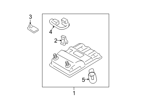 2010 Toyota Camry Overhead Console, Brown, Upper Diagram for 63650-06290-E0