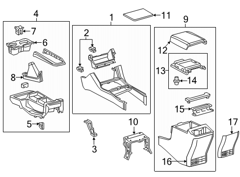 2016 Toyota Tacoma Console Diagram 1 - Thumbnail