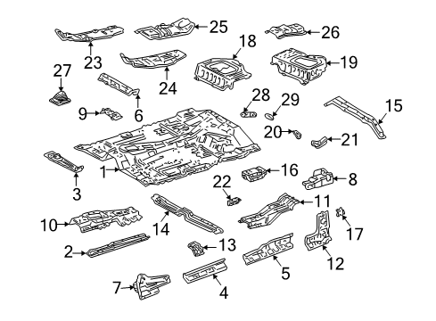 2001 Toyota Tundra Bracket Sub-Assembly, Body Mounting RH Diagram for 57023-0C012