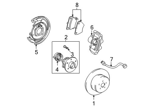 2007 Toyota Matrix Rear Brakes Diagram 1 - Thumbnail