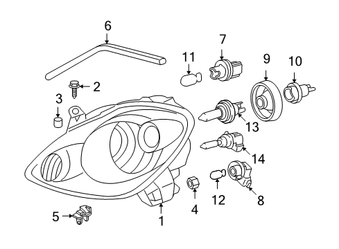 2005 Toyota MR2 Spyder Headlamps, Electrical Diagram