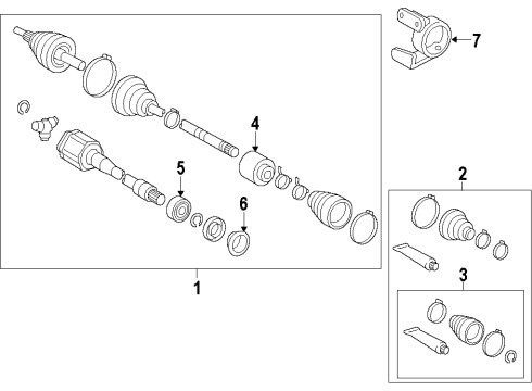 2014 Toyota Avalon Front Axle Shafts & Joints, Drive Axles Diagram