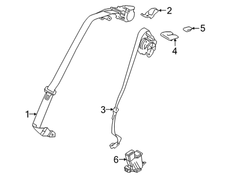 2023 Toyota Venza Belt Assembly, Rr Seat I Diagram for 73480-42060-C0