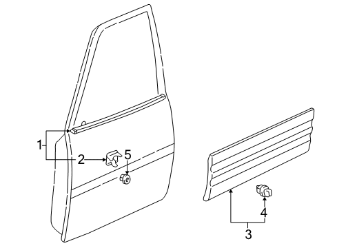 1997 Toyota RAV4 Exterior Trim - Front Door Diagram