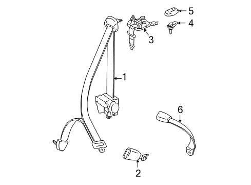 2005 Toyota RAV4 Belt Assembly, Rear Seat Diagram for 73370-42141-C1