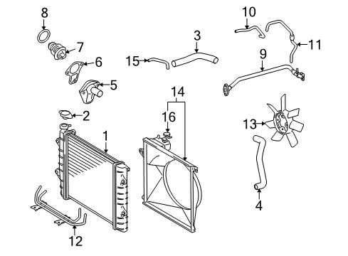 2015 Toyota Tacoma Radiator & Components, Cooling Fan Diagram 1 - Thumbnail