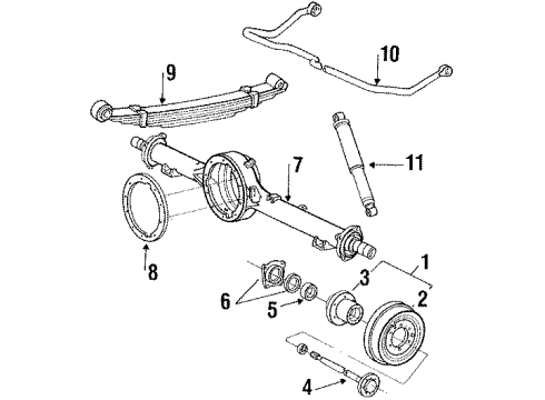 1988 Toyota Land Cruiser Rear Suspension, Axle Housing, Stabilizer Bar Diagram 2 - Thumbnail