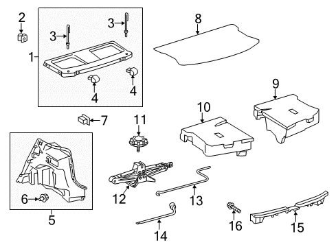 2015 Toyota Prius C Interior Trim - Rear Body Diagram