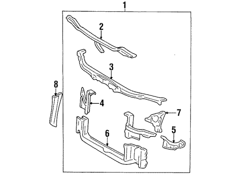 1999 Toyota Celica Radiator Support Diagram