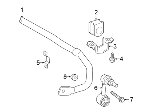 2022 Toyota Avalon Rear Suspension, Control Arm, Ride Control, Stabilizer Bar Diagram 1 - Thumbnail