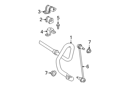 2010 Toyota Highlander Stabilizer Bar & Components - Front Diagram 3 - Thumbnail