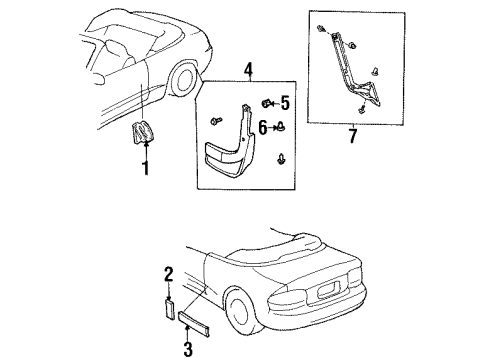 1995 Toyota Celica Quarter Panel & Components, Glass, Exterior Trim, Trim Diagram 3 - Thumbnail