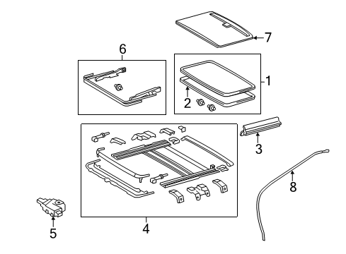 2008 Toyota Camry Sunroof, Body Diagram 1 - Thumbnail