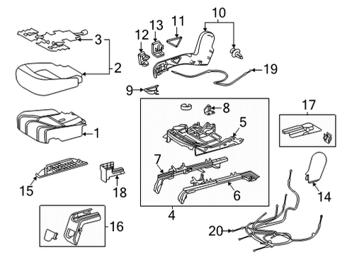 2021 Toyota Highlander Heater Assembly, Seat Diagram for 87510-0E230