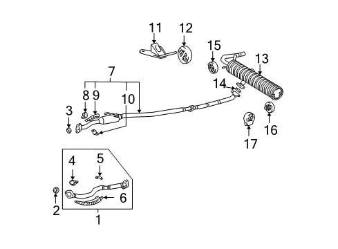 2001 Toyota RAV4 Bracket, Exhaust Pipe Support Diagram for 17571-28070