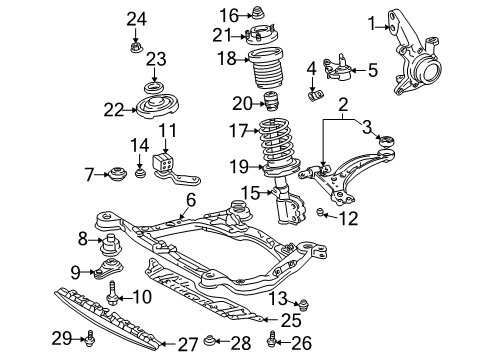 2003 Toyota Avalon Retainer, Front Fender Liner Diagram for 53879-14010