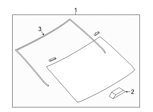 2017 Toyota Yaris iA Back Glass Diagram