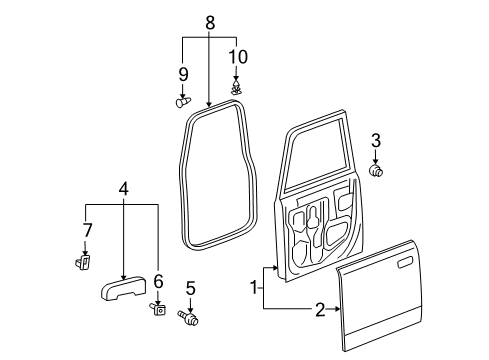 2005 Scion xB Clip, Door Weatherstrip Diagram for 67869-32020