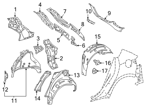 2022 Toyota Corolla Inner Structure - Quarter Panel Diagram 1 - Thumbnail